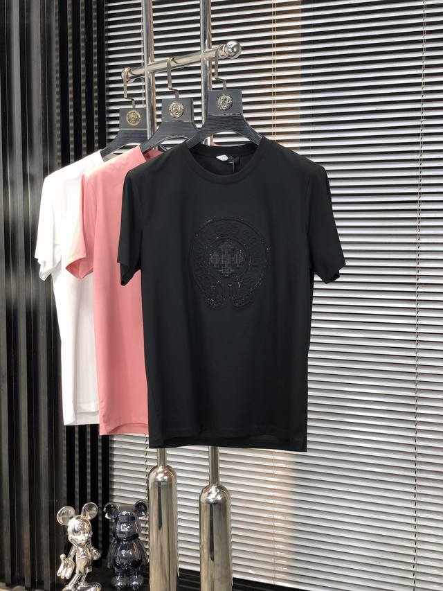Chrome Hearts. 2025 Spring and Summer New Fashion Round Neck Short Sleeve High-e