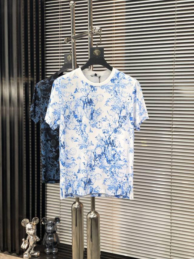 Lv. 2025 Spring and Summer New Fashion Round Neck Short Sleeve High-end Customiz