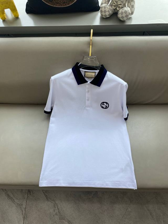 Gucci 2025Ss new summer Logo men's lapel Polo shirt! A classic business men's st