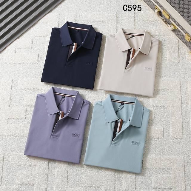 Boss-25Ss new spring and summer short-sleeved lapel T-shirt Polo, the highest ve