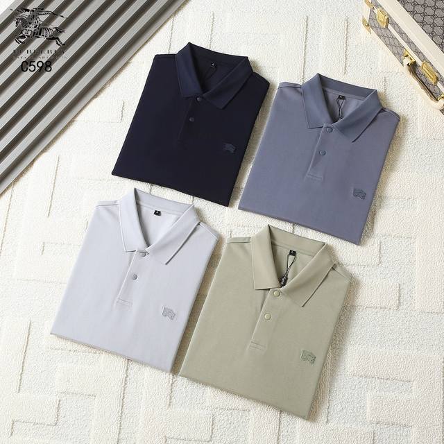 Burberry-25Ss new spring and summer short-sleeved lapel T-shirt Polo, the highes
