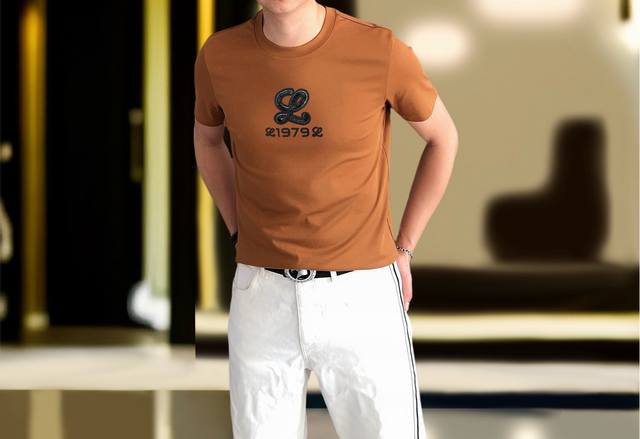 Loewe 2025 Spring European counter new top original fashion casual short-sleeved