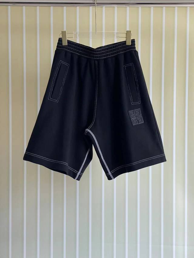 Gvc 25 Ss Newest Leather Logo Shorts 320g Cotton Fabric 1:1 S M L Xl All Size