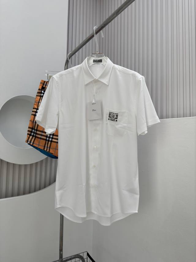 426D -Dio 24Ss Spring/Summer new short-sleeved shirt with Dio Charm woven label,
