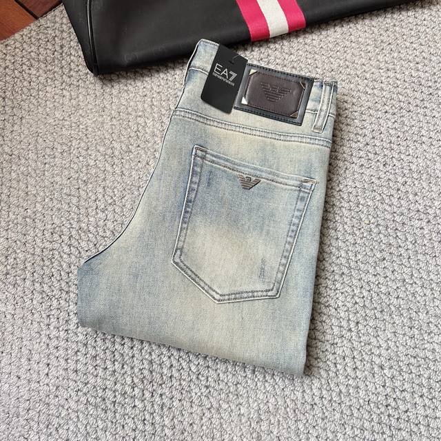 Armani 2025 high-end summer thin fashion jeans, selected elastic ultra-soft and