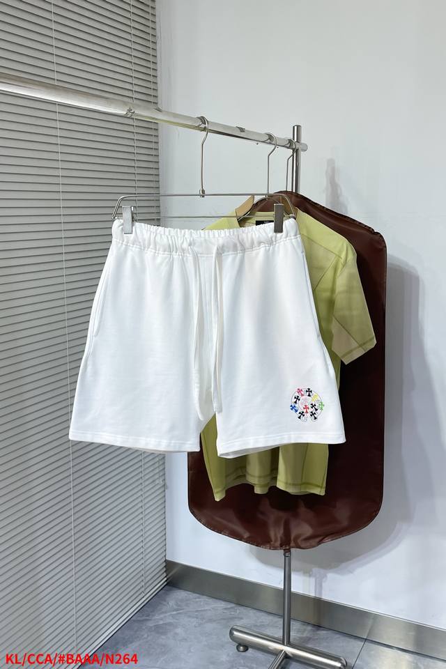 N264 Kl Chrome Hearts 2025 Summer Shorts! Versatile elastic waist casual shorts!