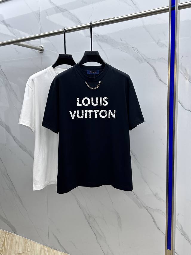 Louis Vuitton 2025Fw Spring/Summer new round neck T-shirt, three-dimensional log