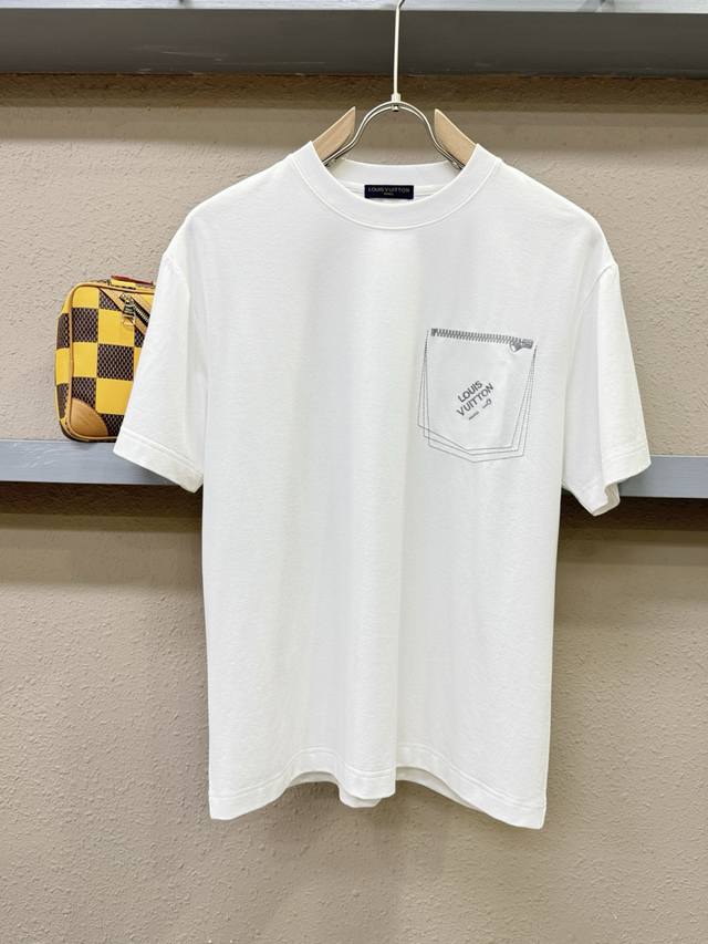 Lv Louis Vuitton 2025 Spring and Summer new short-sleeves, imported original fab