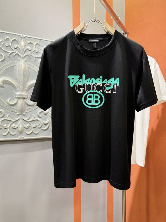 Balenciaga 2025 Spring and Summer new fake two-piece short-sleeved shirt, import
