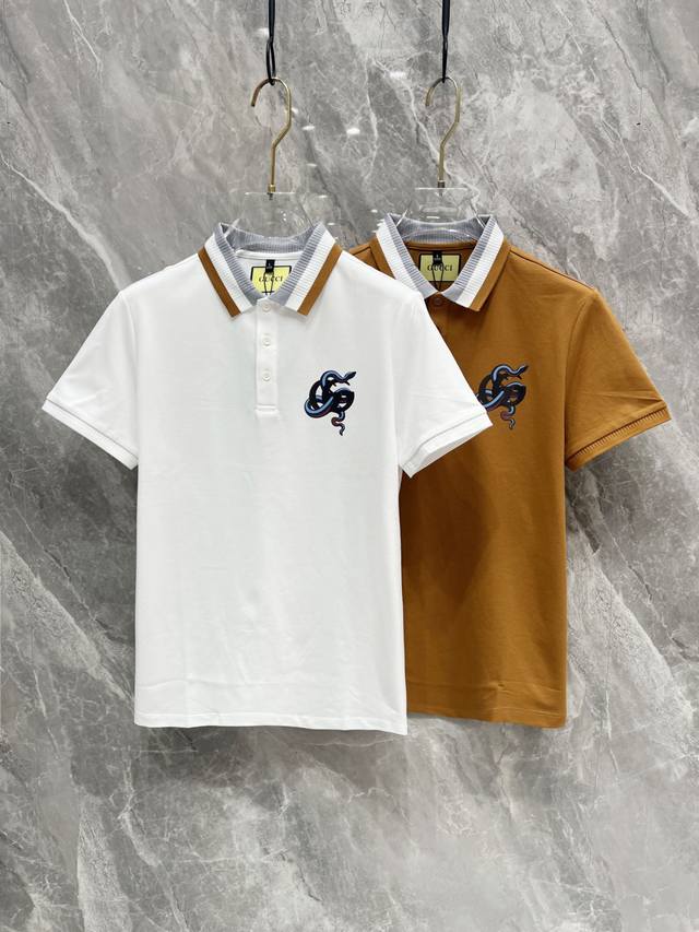 Gujia 25Ss new spring and summer short-sleeved lapel T-shirt Polo, the highest v