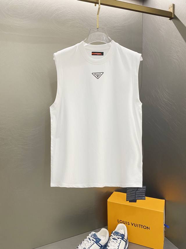 Pujia 25Ss new letter vest collar and cuffs reinforced thread not easy to deform
