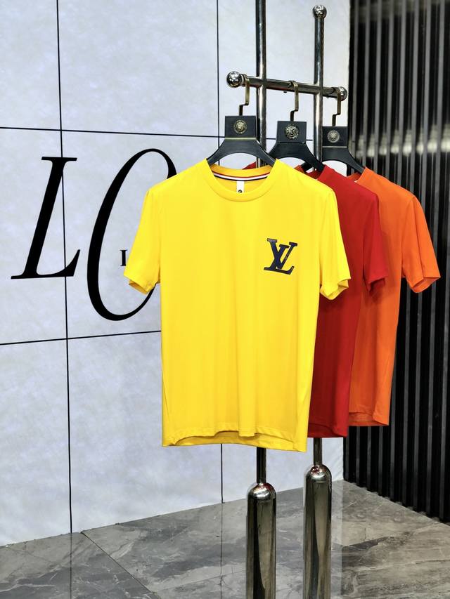 Lv. 2025 Spring and Summer New Fashion Round Neck Short Sleeve High-end Customiz