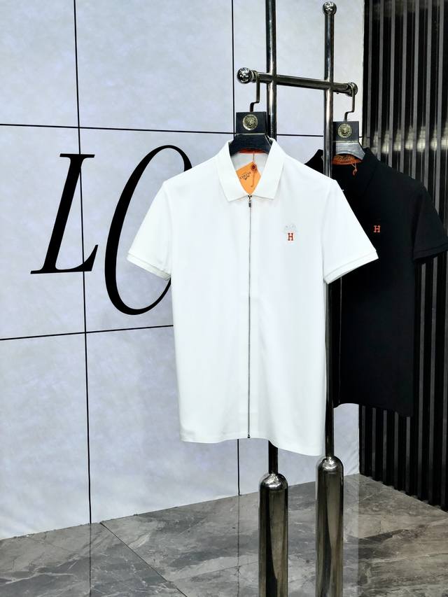 Hermes. Wearing 200 pounds. 2025 Spring and Summer new Polo collar short-sleeved