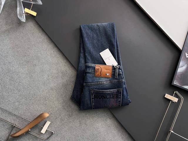 Moncle*, 25Ss autumn and winter heavy washed casual jeans, imported original was