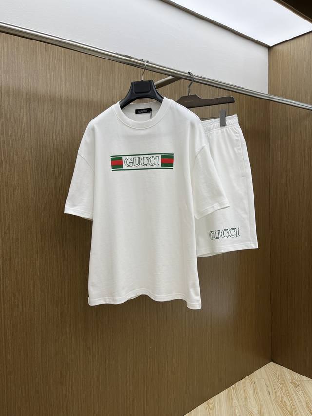 New set Guc 2630 Spring and Summer latest casual shorts and short-sleeved suit,