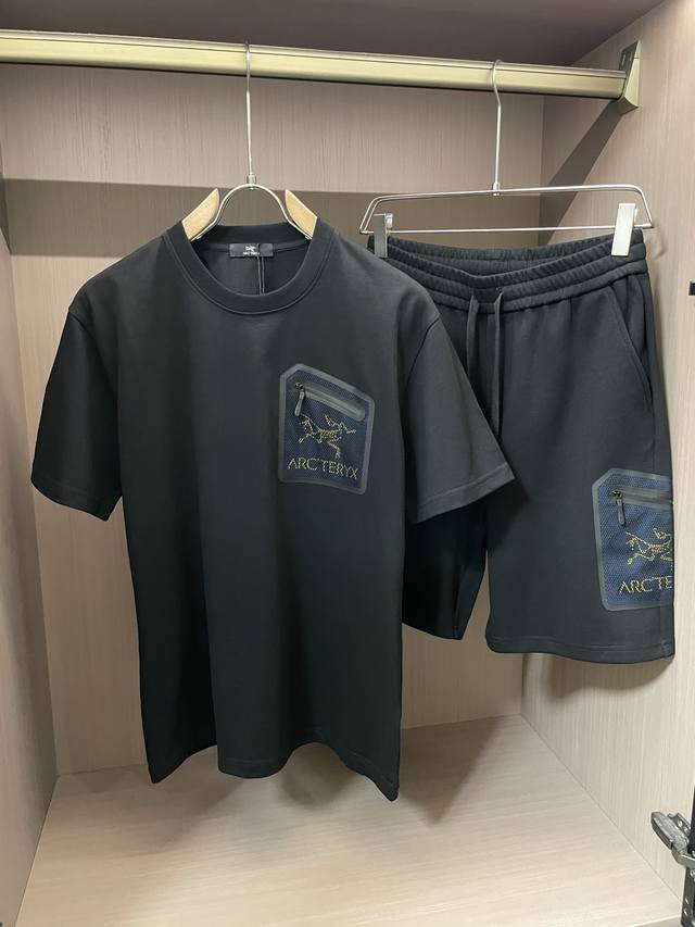 Arc'teryx round neck short-sleeved shorts suit half-sleeved suit top version tra
