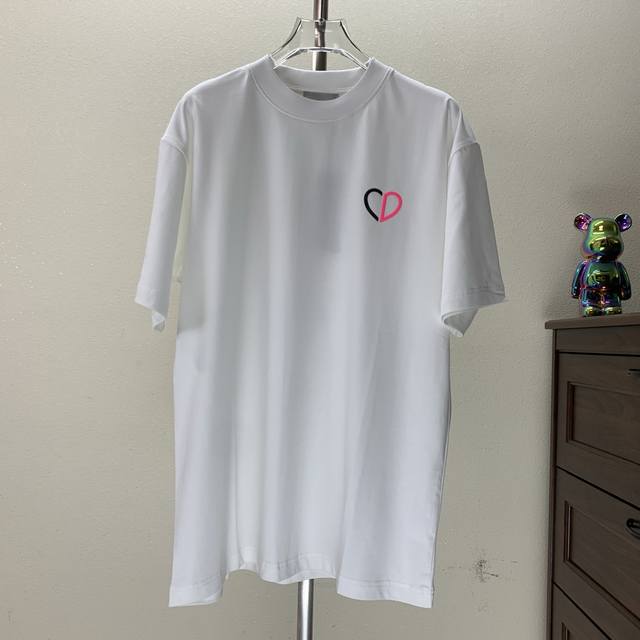 Cd Dijia 2025 spring and summer new round neck short sleeve flocking printing +