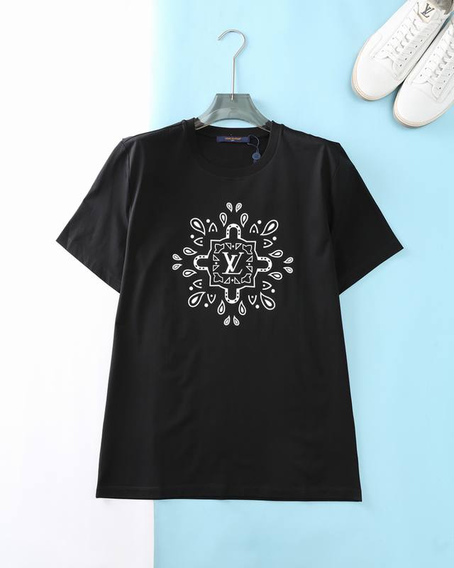 Lou V Lu*Deng 25Ss new summer high-count mercerized cotton round neck short Tee,