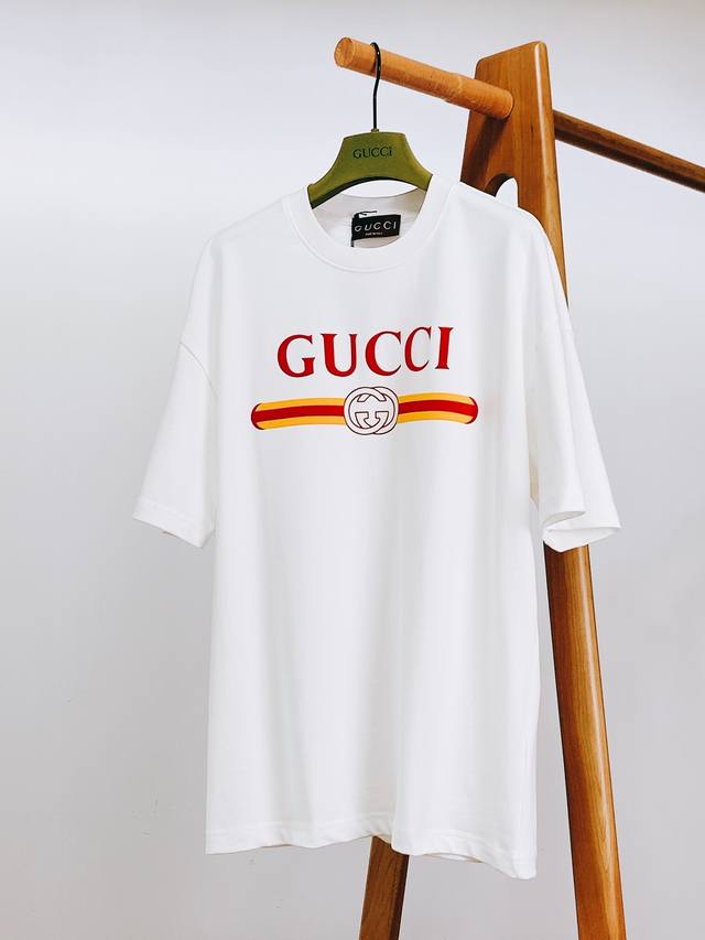 Gucci 2025Ss Spring/Summer new product casual printed T-shirt, this Gu Lido seri