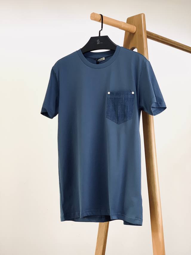 Moncler 2025Ss Spring/Summer New Product Denim Pocket T-shirt Wear the Alpine st