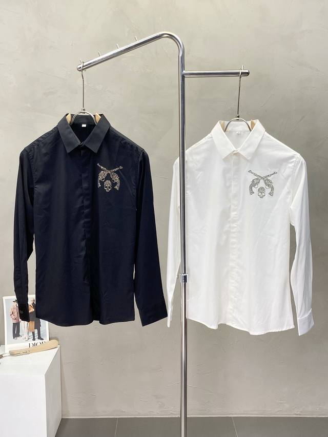 Philpp Plein exclusive new men's casual long-sleeved shirts High-end customizati