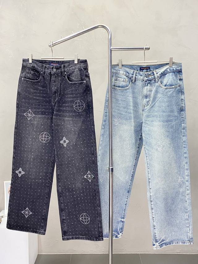 Louis Vuitton exclusive new high-end version of wide-leg jeans! Custom-made fabr