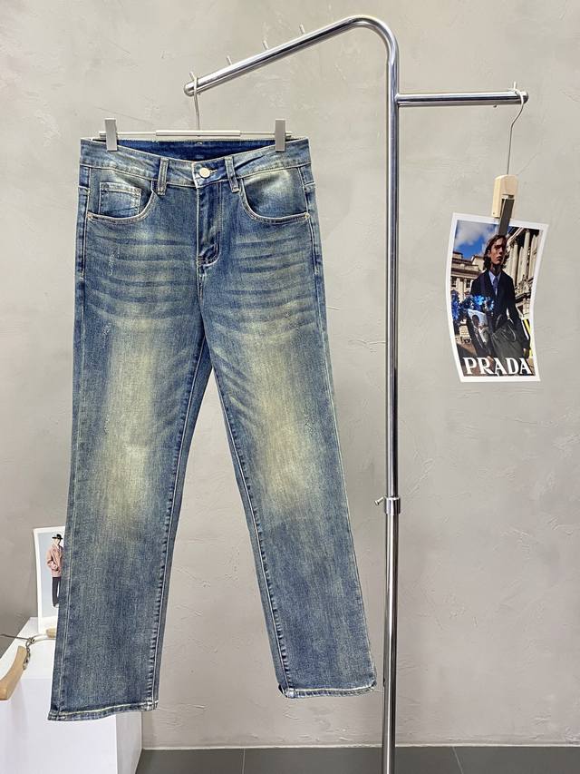 Burberry exclusive new casual straight jeans high-end version counter custom mad