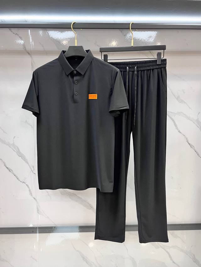 Lv Spring and Summer new suits Men's lapel Polo shirt short sleeves counter simu