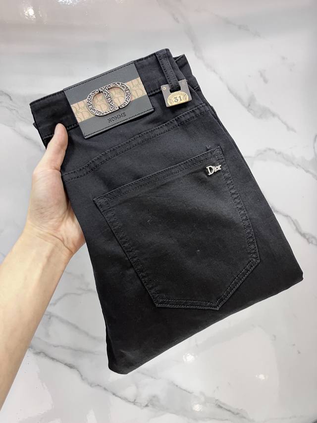 Dior 2025Ss early spring new thin heavy casual jeans, imported high-quality wash