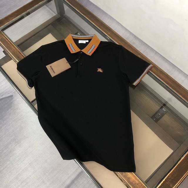 Abur*Berry Burberry's latest 2025 warhorse knight logo men's short-sleeved Polo