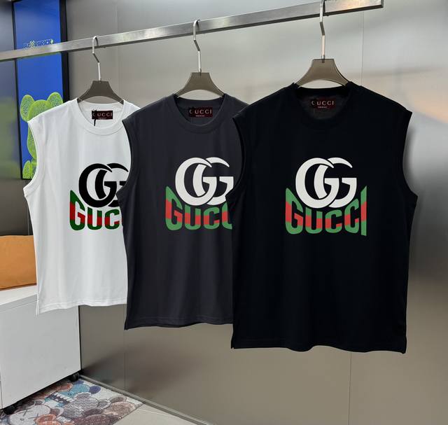 Gucc* Trendy brand 25S new ice cotton vest for men and women~ A must-have for fa