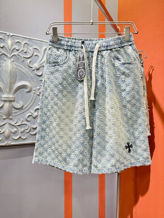Chrome Hearts 2025 new product, original denim shorts, original heavy-duty, bran