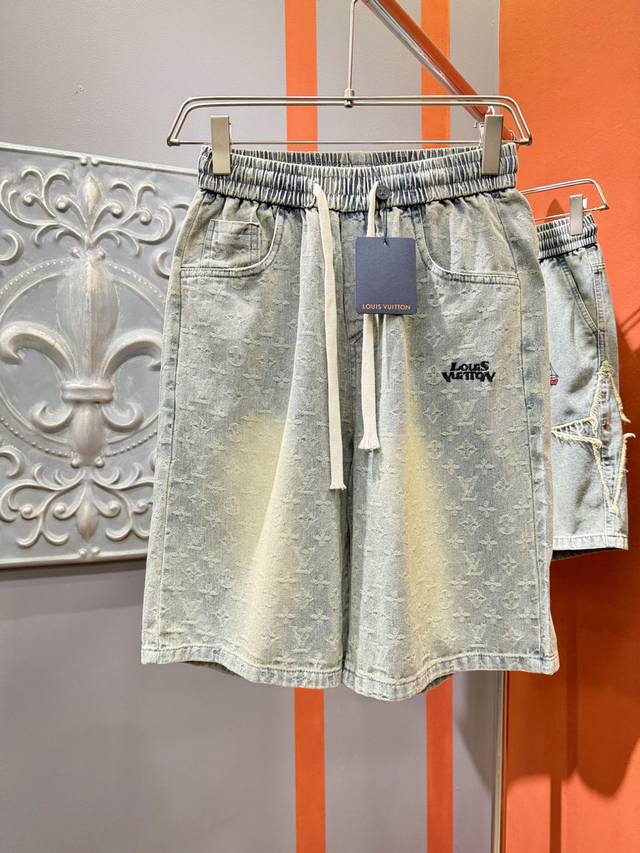 Lv Louis Vuitton 2025 new product, original denim shorts, original heavy-duty, b