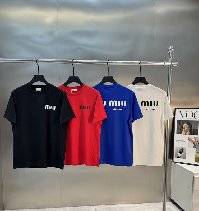 Miumiu25S new spring and summer round neck T-shirt - this year's brand style con