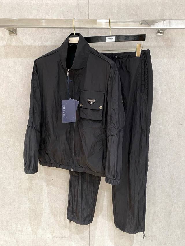Sun protection suit Prada new 25Ss early spring sports suit Nylon windbreaker sw