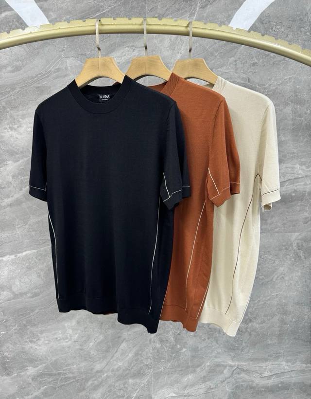 Solo25 Spring and Summer new Zz business minimalist sweater, men's bright line o