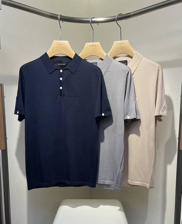 Kiton*2025New New Knitted round neck short sleeves Style No. 66037 Color Blue Gr