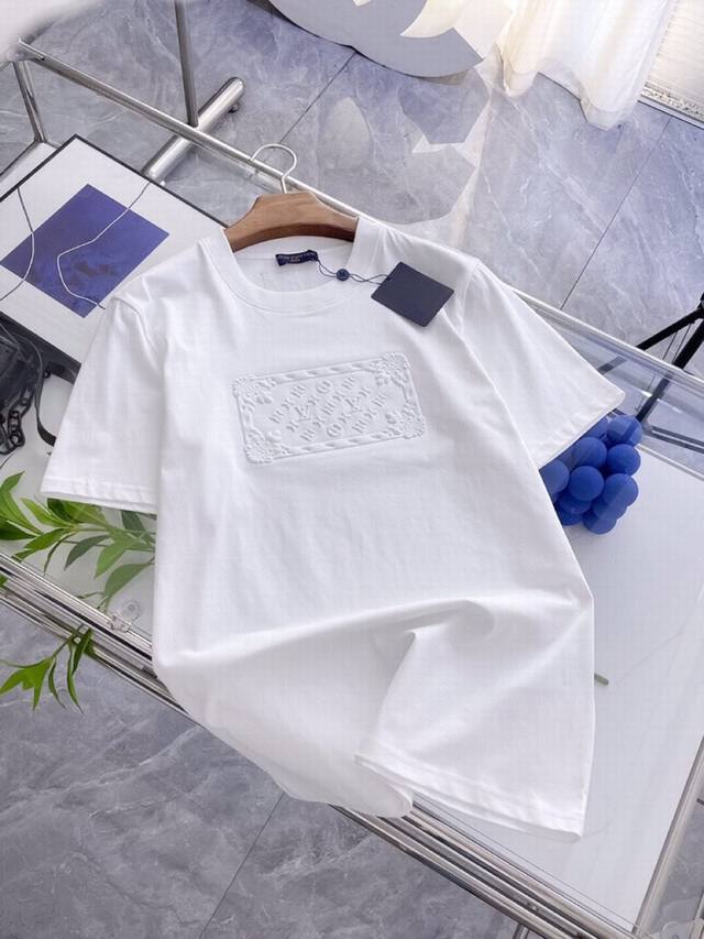 Louis Vuitton Lv summer new short-sleeved round neck T-shirt, new concave and co