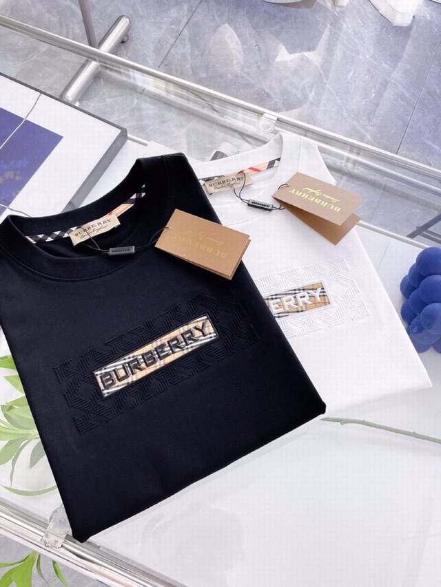Burberry summer new short-sleeved round neck T-shirt, new high-rise wave technol