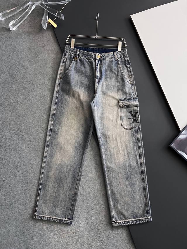 Quality Yuandan 1V* 25Ss New Blue Denim Cotton Jeans This model shows innovative