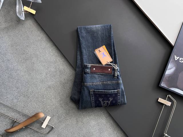 Lv* , 25Ss autumn and winter heavy washed casual jeans, imported original washed