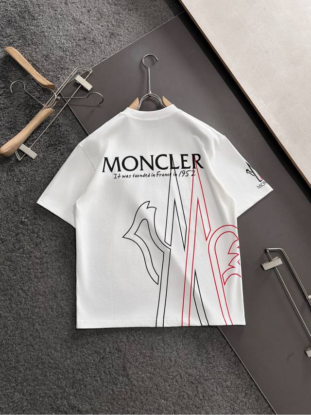 Mon 2025Ss Spring and Summer latest round neck fashion short-sleeved T-shirt, of