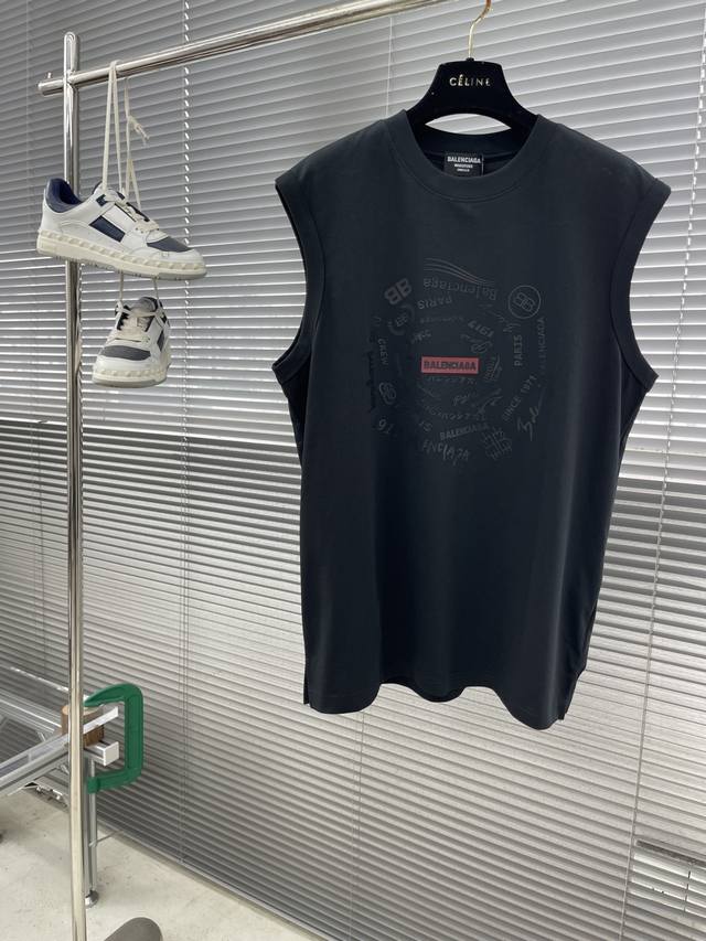 Balenciag Logo Short Sleeve T-shirt Made of 280g Xinjiang cotton ice-feeling Sor