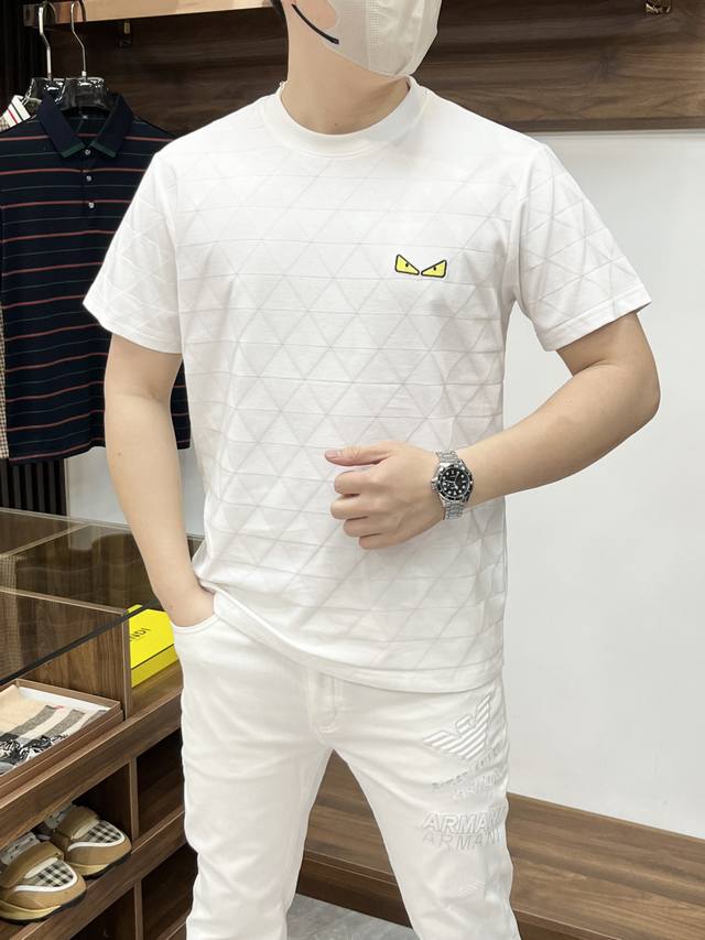 Fendi-2540Ss Summer new fashion hot-selling round neck T-shirt, casual and fashi