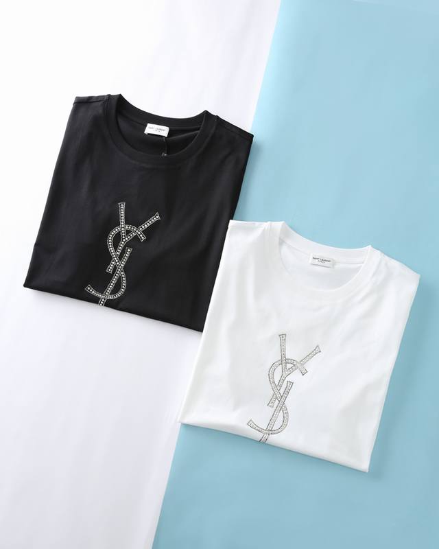 Ysl Saint Luo * 25Ss new summer high-count mercerized cotton basic round neck sh