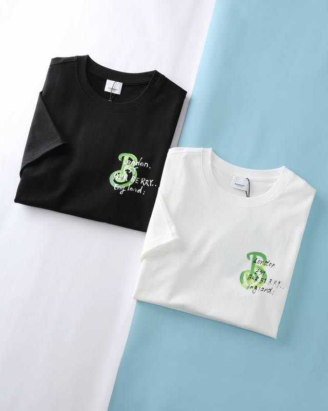 Bbr Ba*Li 25Ss new summer plain knitted cotton round neck short Tee, men's back