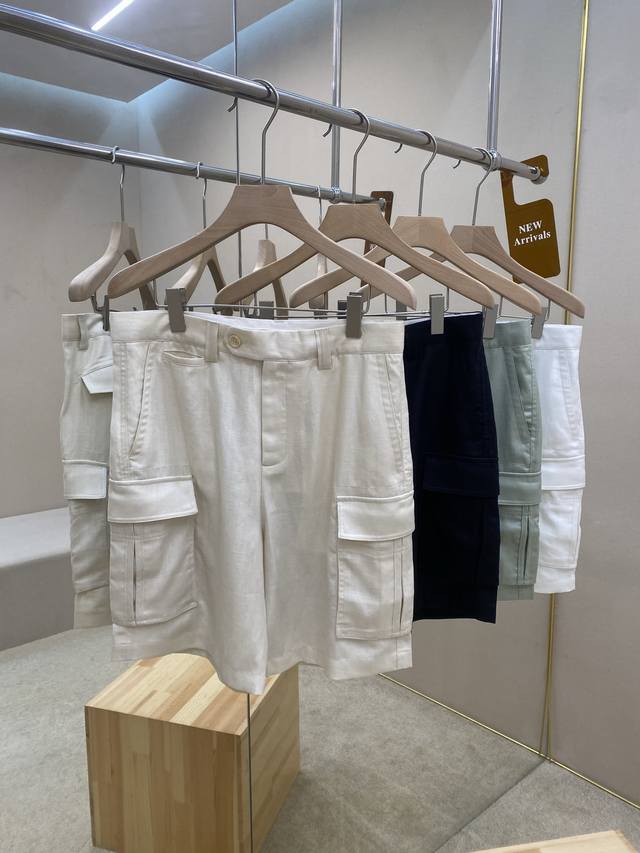 Bc25 New cotton and linen herringbone jodhpurs Bermuda shorts, harmoniously coex