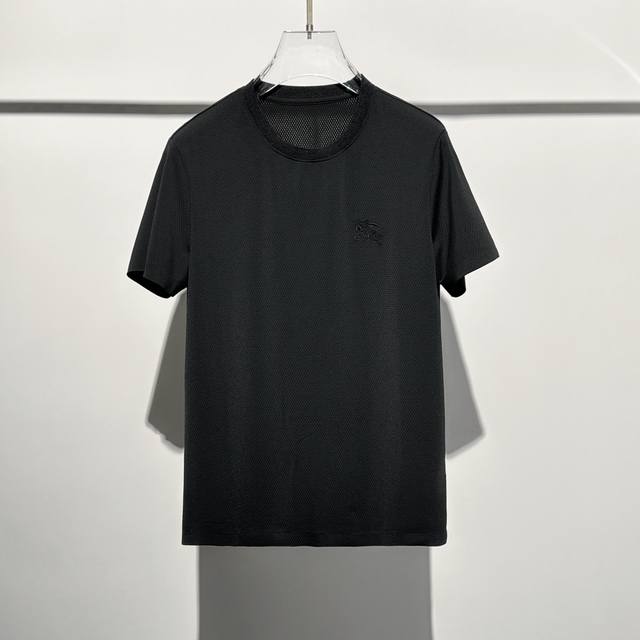 Bu25Ss Spring and Summer new imported breathable mesh cotton round neck short Te