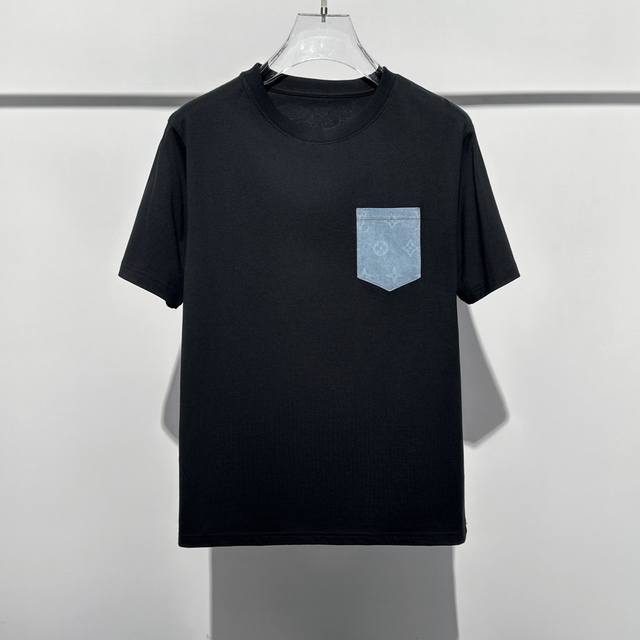 Lv25Ss Spring and Summer new plain knitted cotton basic round neck short Tee, th