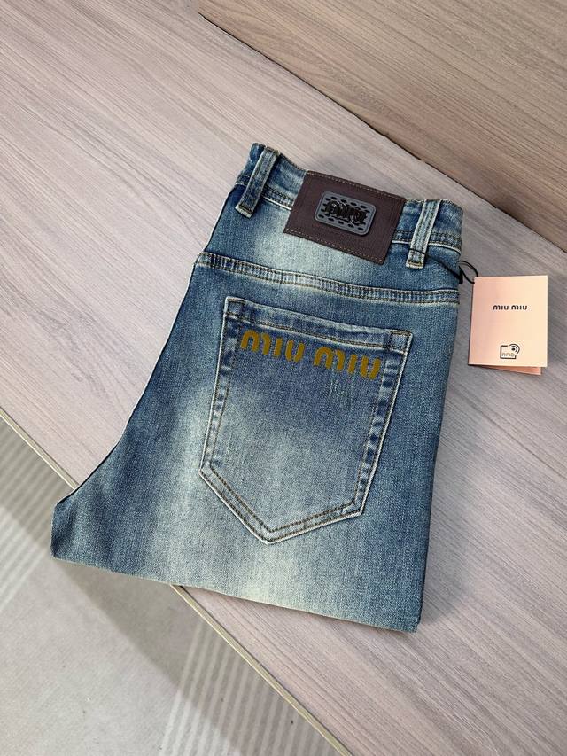 Miumiu 25Ss new summer jeans, high-end quality, super soft and comfortable fabri